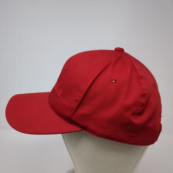 Crownline Snapback Cap Red One Size Adjustable Embroidered 6 Panel Headmaster - Picture 3 of 9
